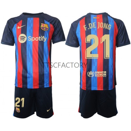 Billiga Fotbollströjor FC Barcelona Frenkie de Jong 21 Barn Hemma tröja 2022/23 Kortärmad